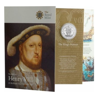 2009 BU £5 Coin Pack - 500th Anniversary King Henry VIII - £34.95